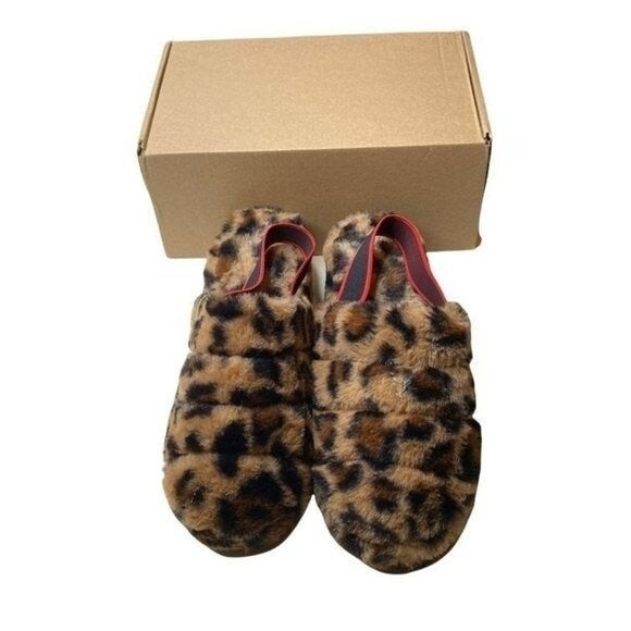 Snuggles Leopard Cheetah Platform Slippers. Size 10. - Picture 1 of 7